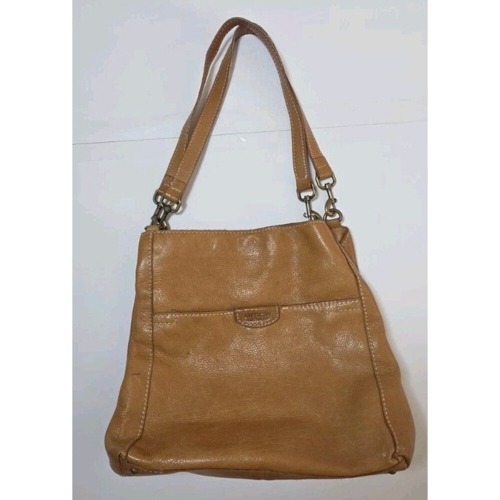 American Leather Co Tan Hobo Shoulder Bag Multi Compartment Tote Purse